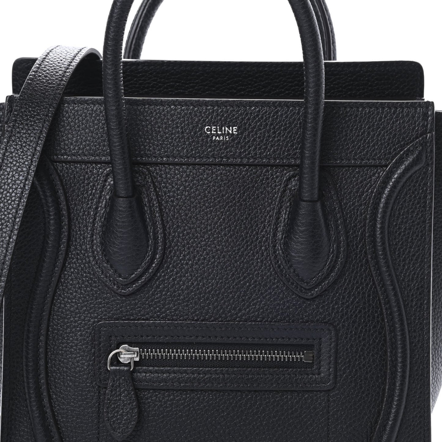 Drummed Calfskin Nano Luggage Black