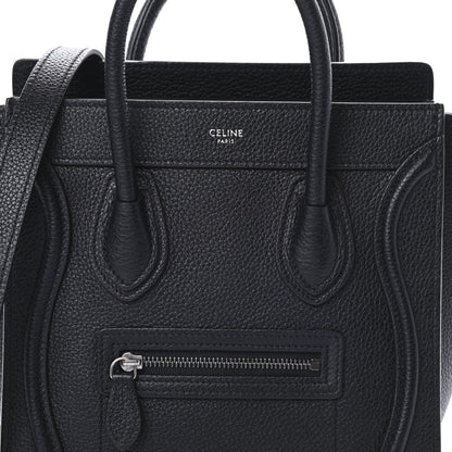 Celine Drummed Calfskin Nano Luggage Black 9 of 12