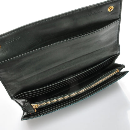 Miu Miu Patent Crocodile Embossed Continental Flap Wallet Green 5 of 10