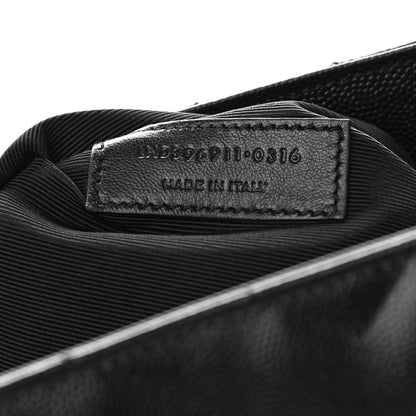 Saint Laurent Grain De Poudre Matelasse Chevron Monogram Shopping Bag Black 7 of 10