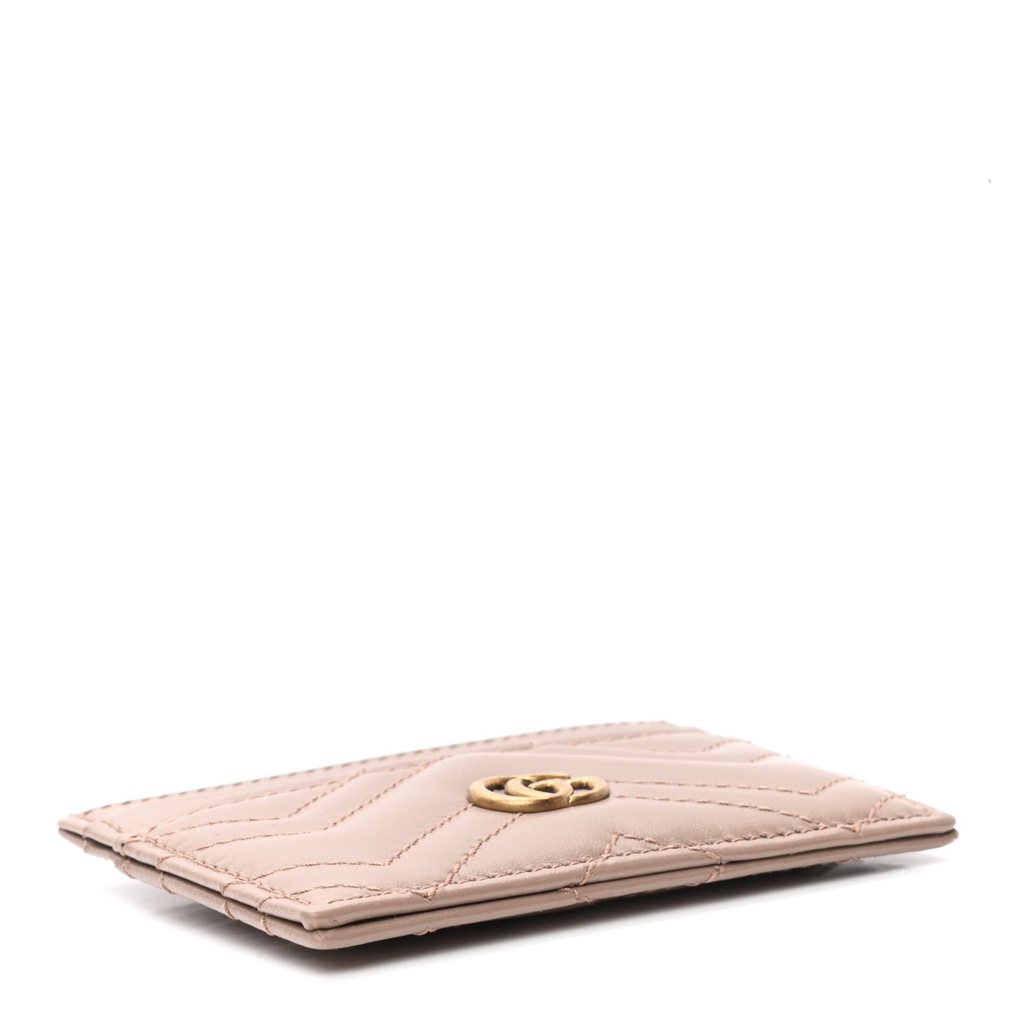 Calfskin Matelasse GG Marmont Card Holder Porcelain Rose