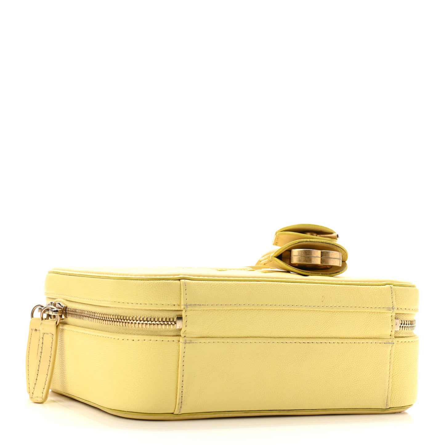 Caviar Quilted Medium CC Filigree Vanity Case Yellow