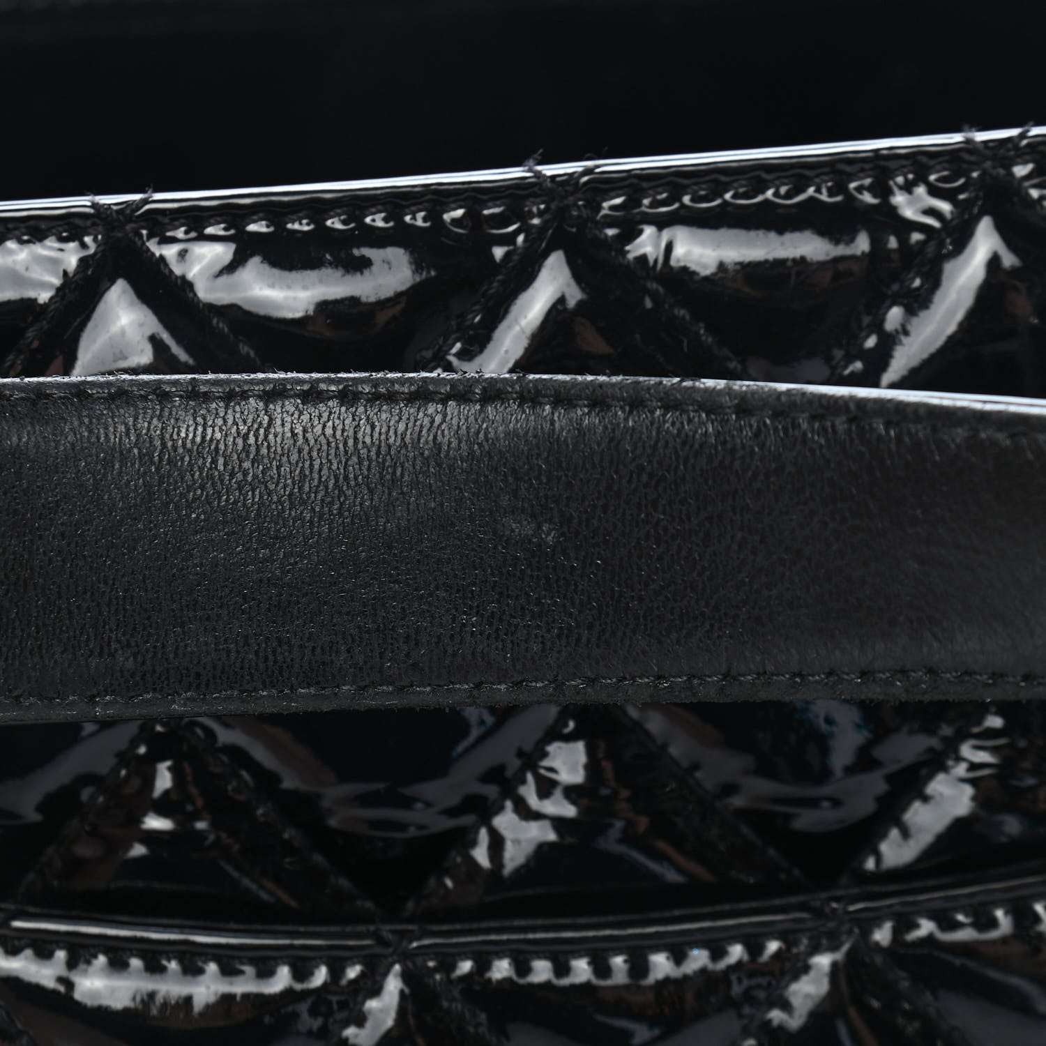 Chanel Patent Quilted Grand Shopping Tote GST Black 13 of 14