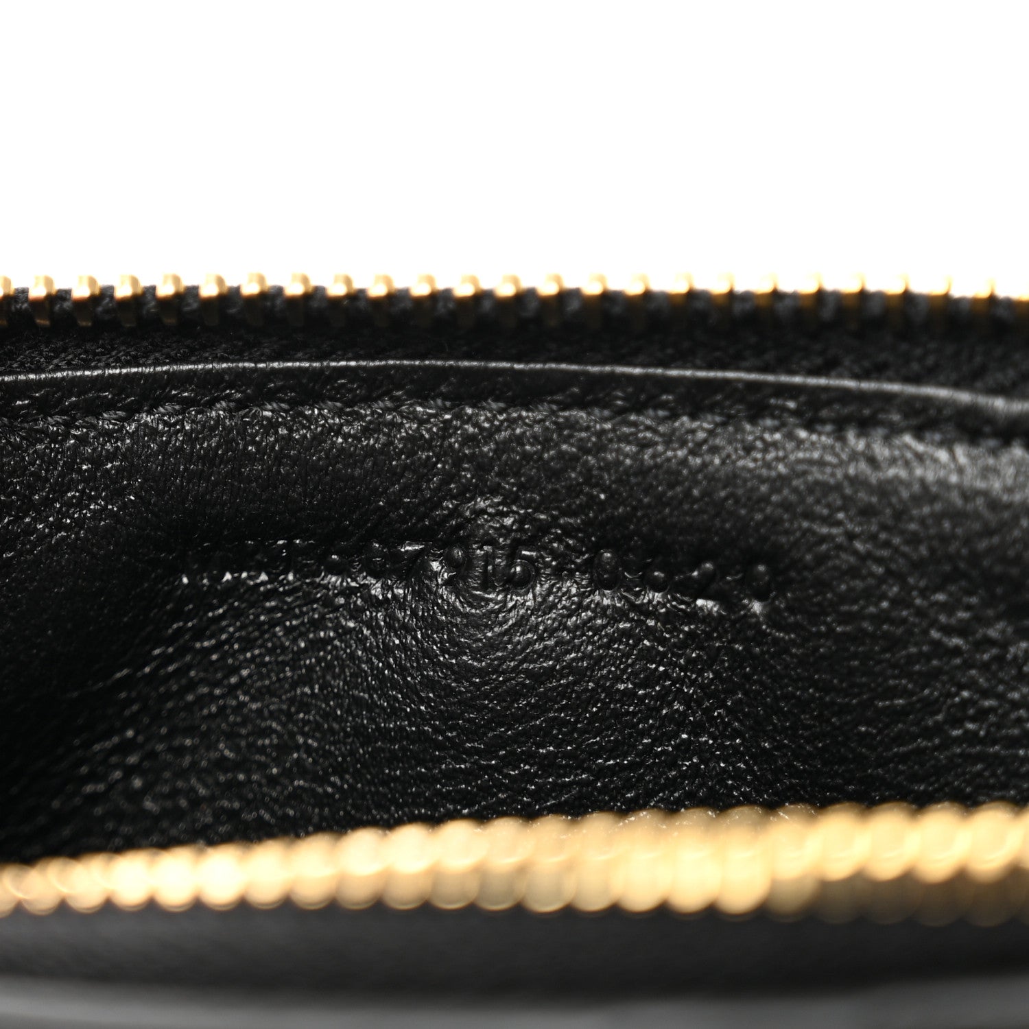 Saint Laurent Grain De Poudre Matelasse Chevron Monogram Fragments Zippered Card Case Black 7 of 8