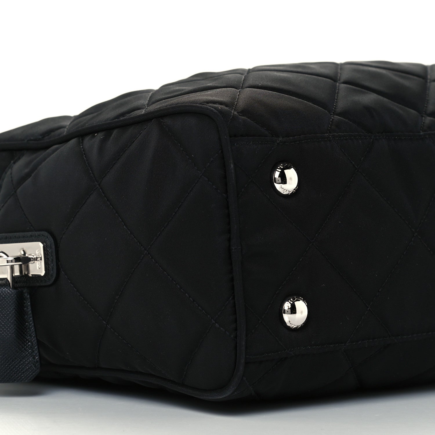 Prada Nylon Tessuto Impuntu Quilted Shoulder Bag Black 8 of 9
