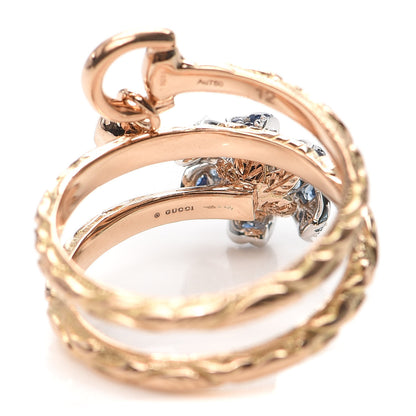 Gucci 18K Yellow Gold Diamond Sapphire Flora Wrap Ring 52 6 5 of 5