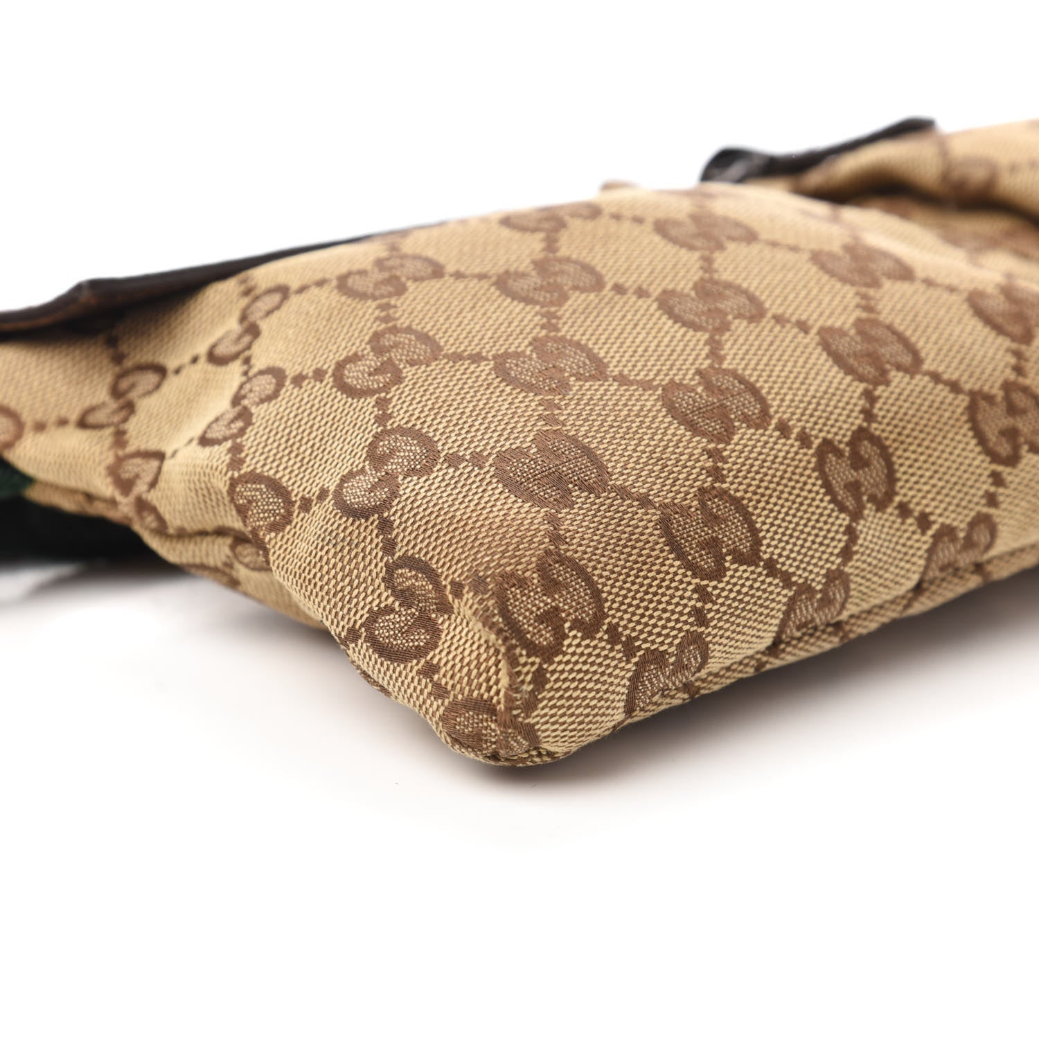 Gucci GG Monogram Web Double Pocket Belt Bag Dark Brown 6 of 11