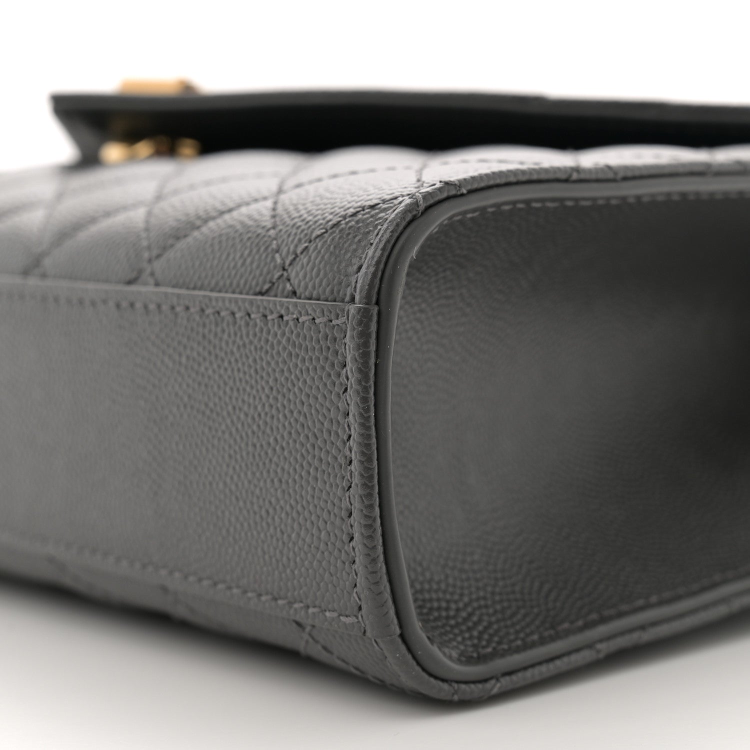 Saint Laurent Grain De Poudre Textured Mixed Matelasse Medium Triquilt Monogram Satchel Storm 10 of 10