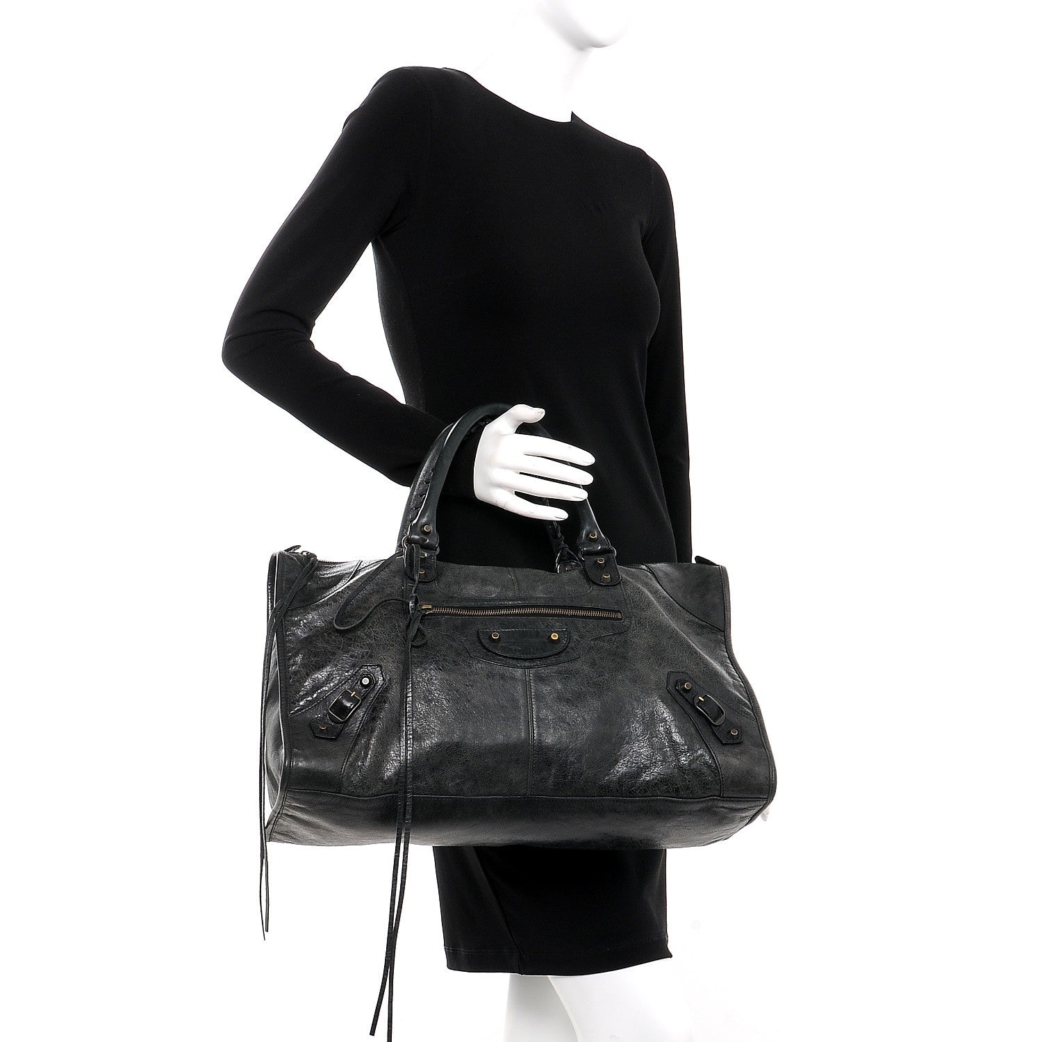 Balenciaga Agneau Classic Hardware Work Anthracite 2 of 8