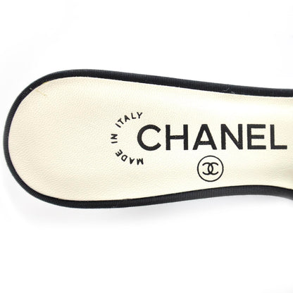 Chanel Leather CC Bow Mules 36 Black and White 6 of 8