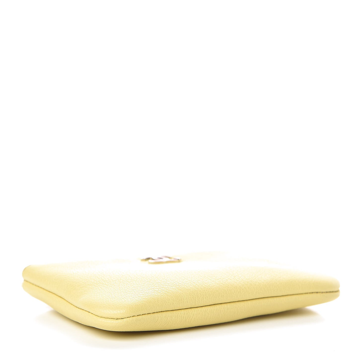 Goatskin Small CC Clover Cosmetic Case Yellow