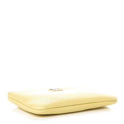 Chanel Goatskin Small CC Clover Cosmetic Case Yellow 4 of 8