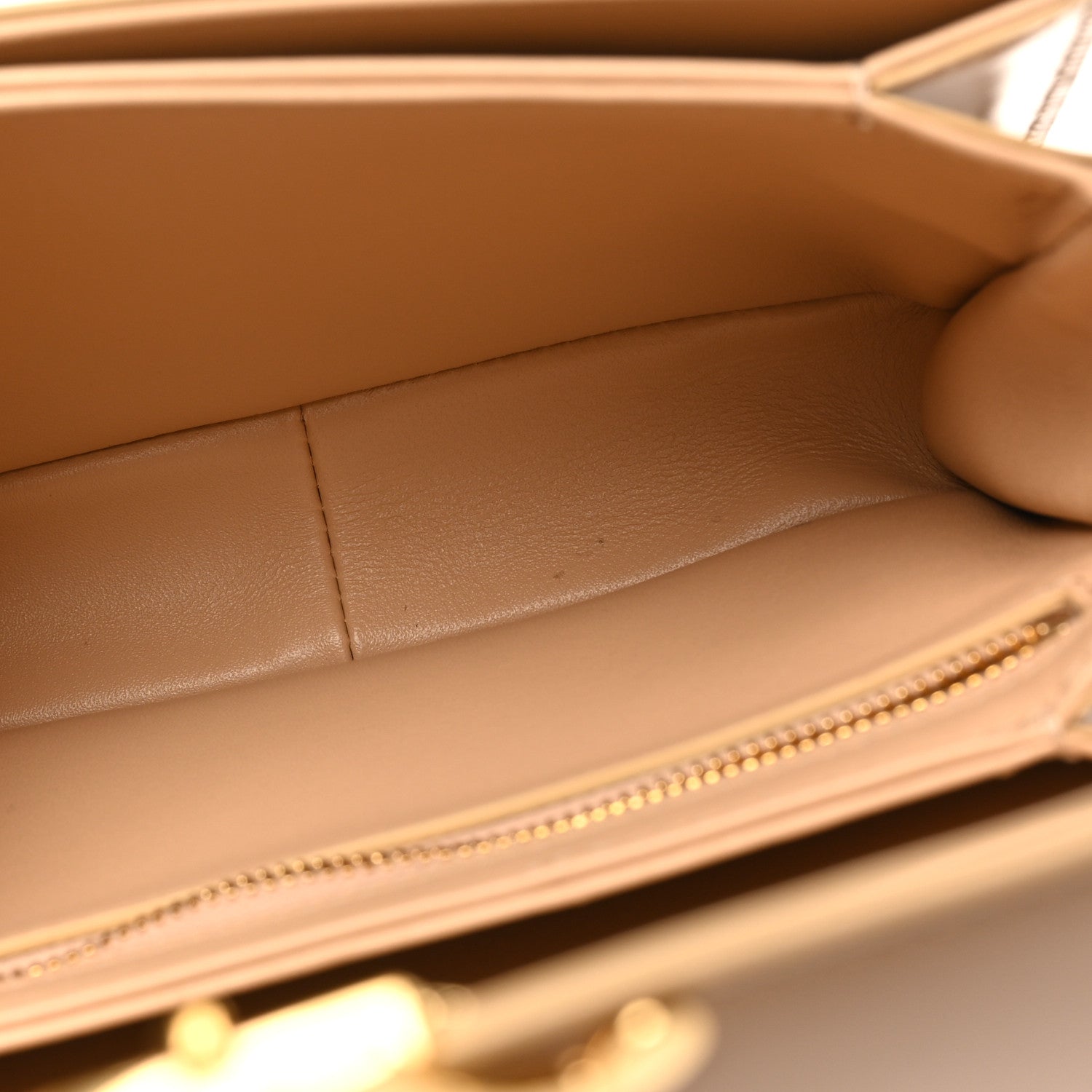 Celine Shiny Calfskin Teen Triomphe Oat Beige 5 of 9