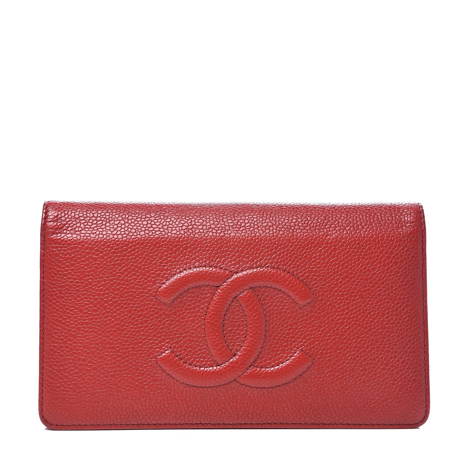Chanel Caviar Timeless CC Yen Wallet Red 1 of 12