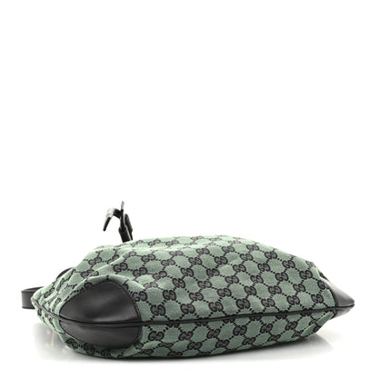 Gucci Monogram Drawstring Shoulder Bag Green 4 of 10