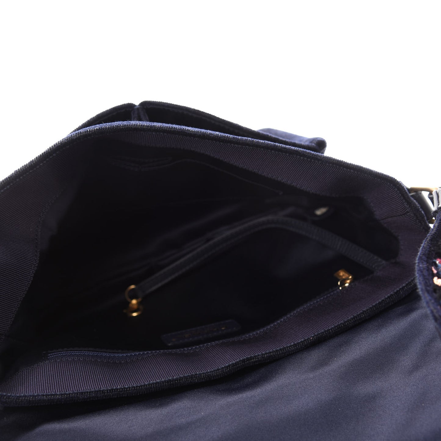 Wool Velvet Quilted Parisian Stroll Messenger Navy