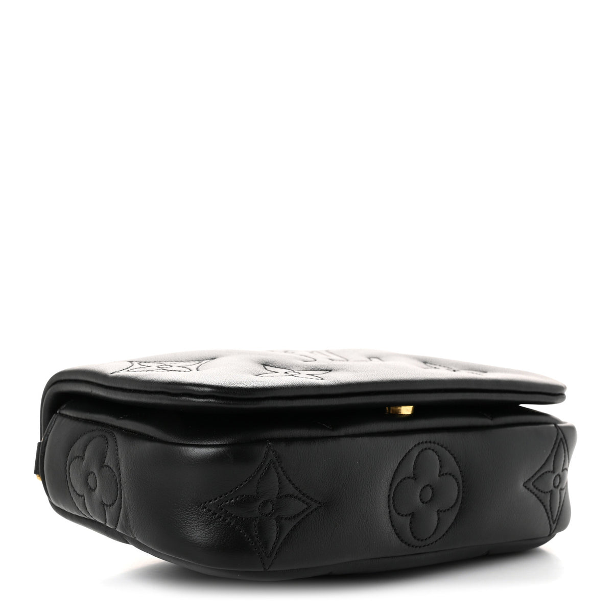 Louis Vuitton Calfskin Bubblegram Wallet On Strap Black 4 of 10