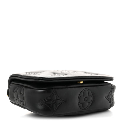 Louis Vuitton Calfskin Bubblegram Wallet On Strap Black 4 of 10