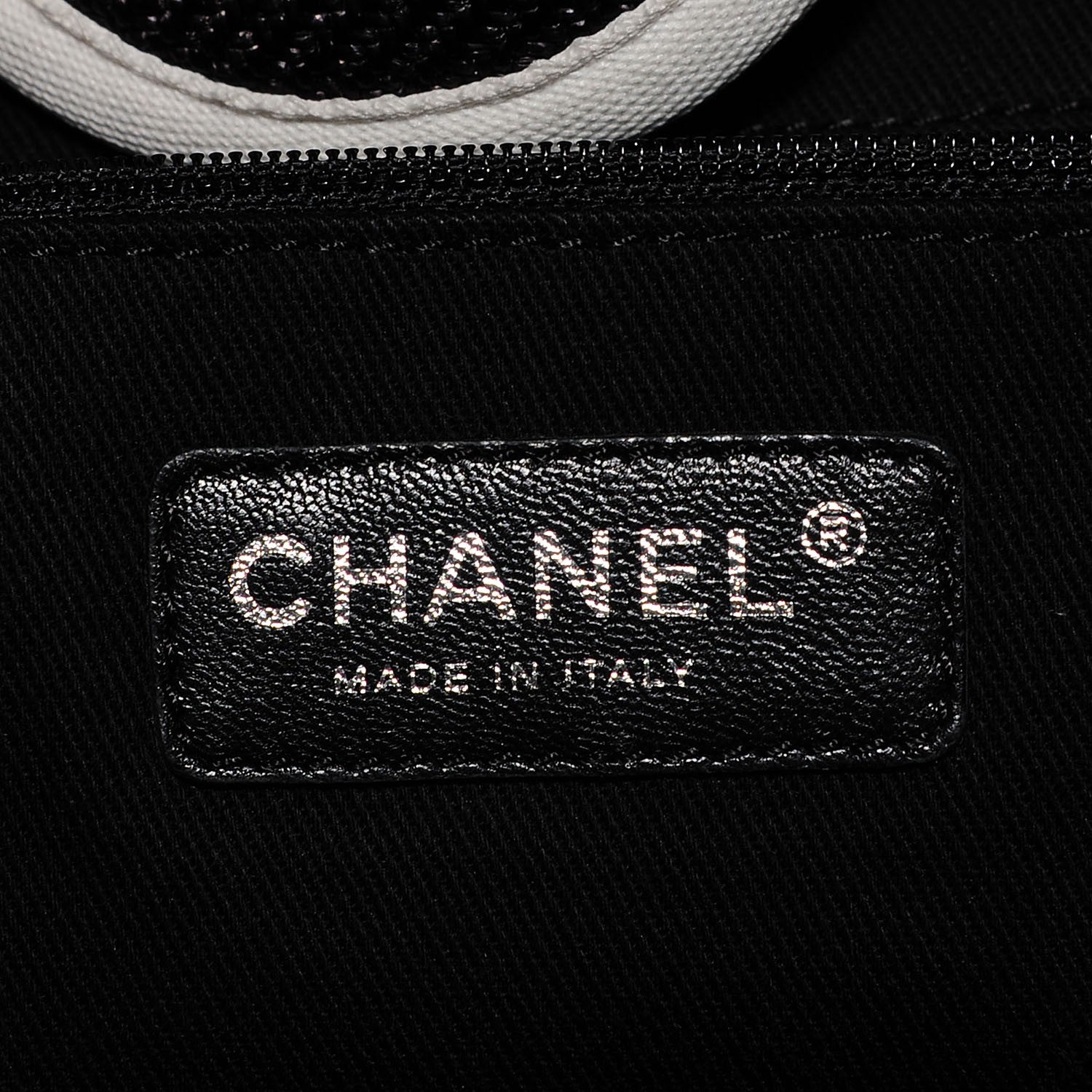 Chanel Canvas Large Deauville Tote Black White 6 of 7