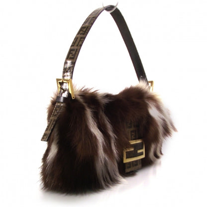 Fendi Vinyl Zucchino Skunk Fur Baguette Tobacco Multicolor 3 of 14