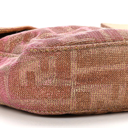 Fendi Metallic Lurex Zucca Vitello Baguette Arancio 8 of 9