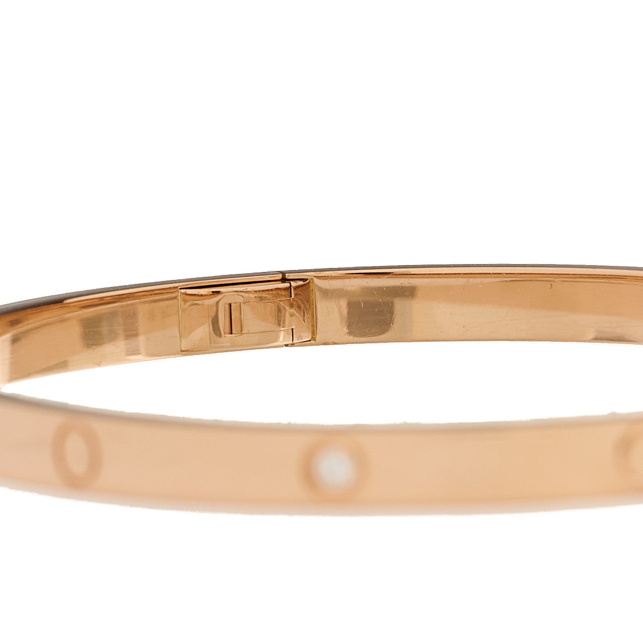 18K Pink Gold 6 Diamond Small LOVE Bracelet 16