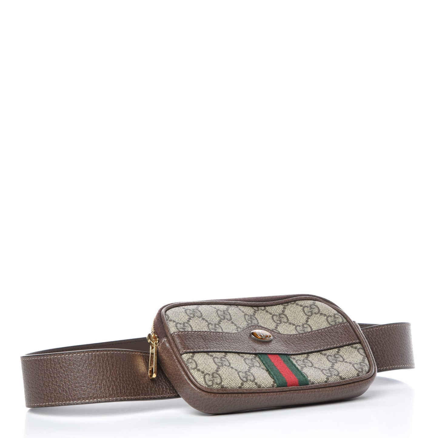 GG Supreme Monogram Ophidia Belted iPhone Case 85 34 Dark Brown