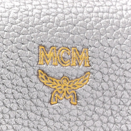 MCM Metallic Grained Calfskin Medium Milla Tote Spike Silver 6 of 13
