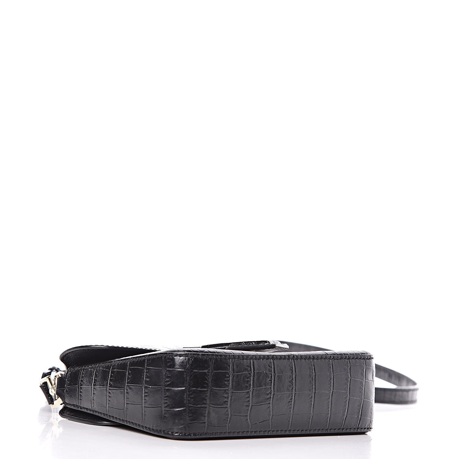 Givenchy Calfskin Crocodile Embossed Mini Nobile Shoulder Bag Black 4 of 11