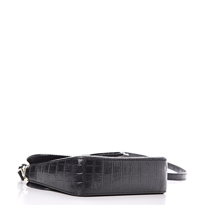 Givenchy Calfskin Crocodile Embossed Mini Nobile Shoulder Bag Black 4 of 11