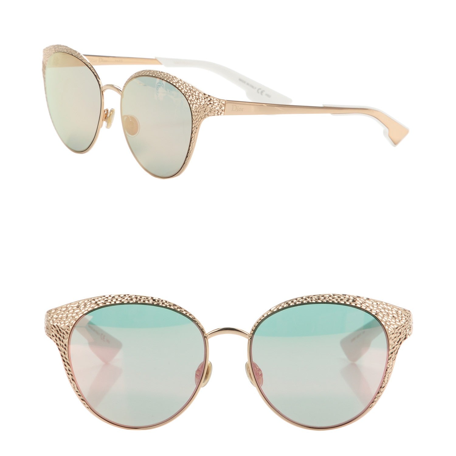 Christian Dior Metal Mirrored Unique Limited Edition Sunglasses Gold 1 of 7