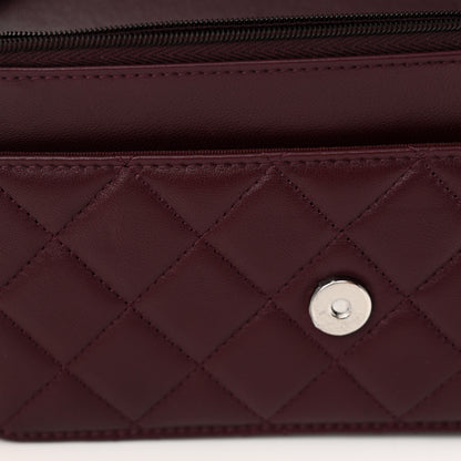 Chanel Lambskin Quilted Enamel CC Wallet On Chain WOC Burgundy 12 of 13