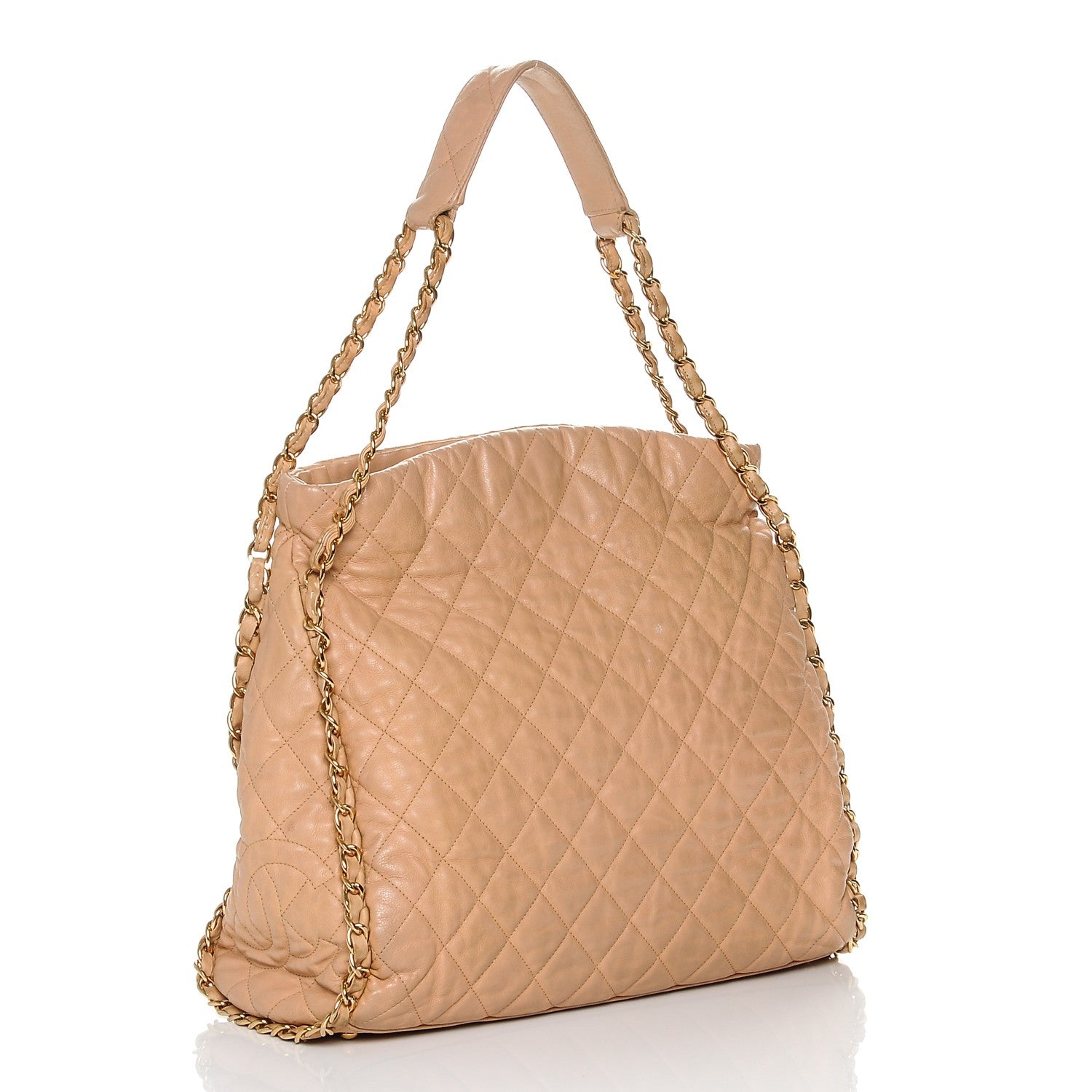 Chanel Calfskin Quilted Large Chain Me Hobo Beige 3 of 7