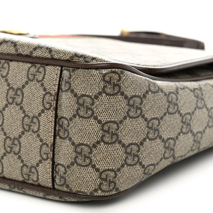 Gucci Tender GG Supreme Monogram Textured Dollar Calfskin Ophidia Messenger Bag Beige Ebony Dark Brown 10 of 10