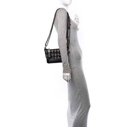Chanel Tweed Calfskin Small Gabrielle Hobo Black Silver Ecru 2 of 10