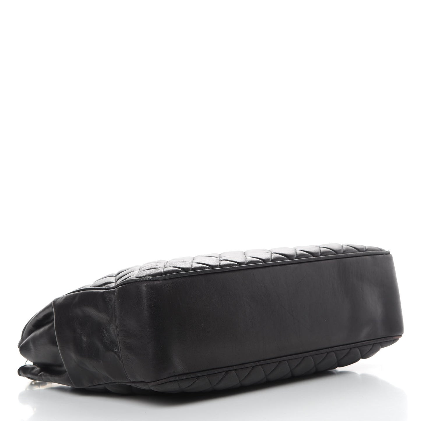 Lambskin Quilted Shopping Tote Black