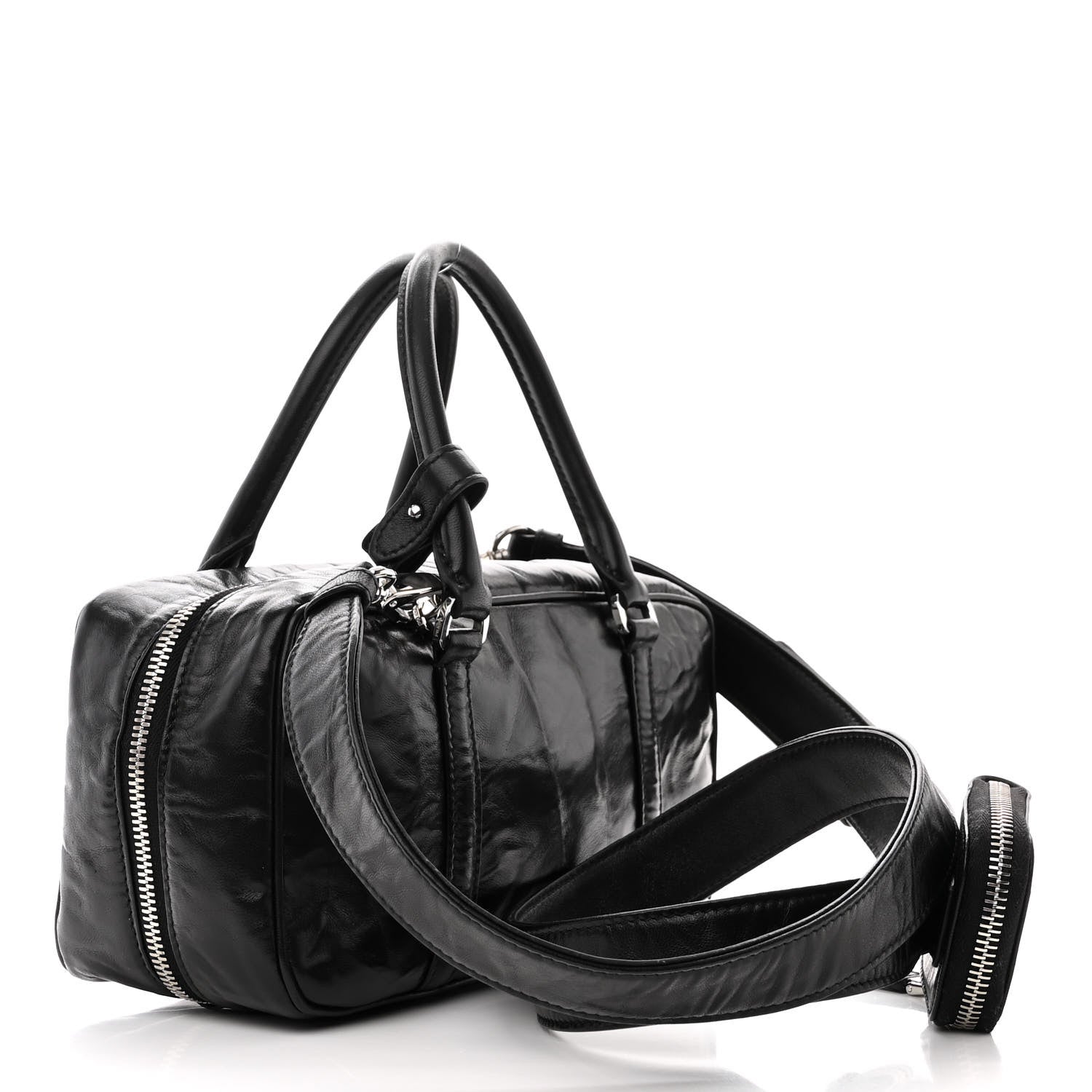 Prada Nappa Antique Small Re-Edition 2001 Two Handle Crossbody Bag Black 3 of 9