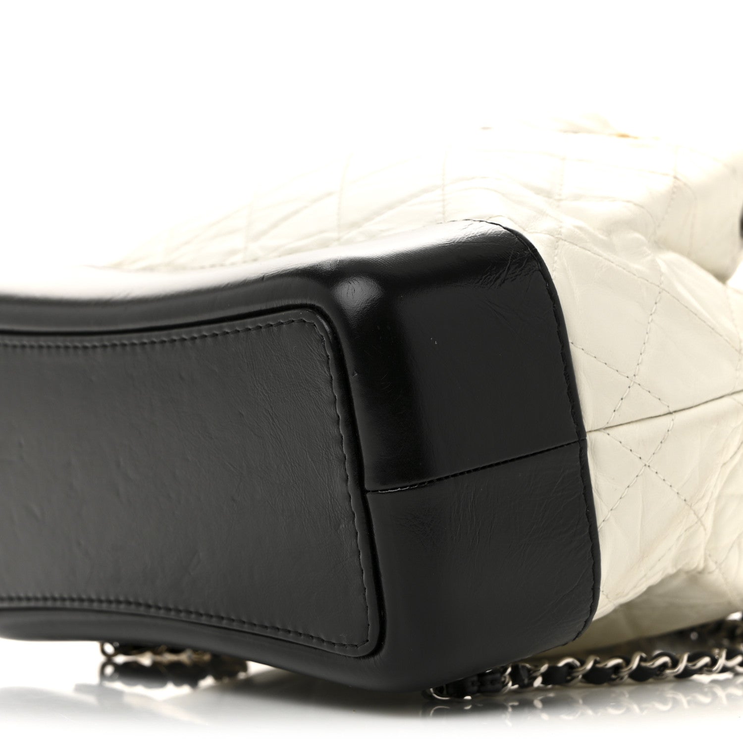 Chanel Aged Calfskin Quilted Small Gabrielle Backpack Black White 10 of 12