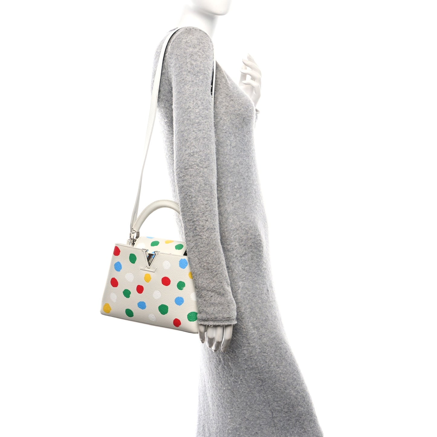 LV X YK Taurillon Capucines BB White
