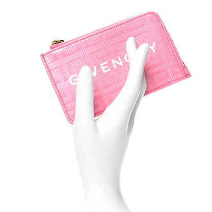 Givenchy Coated Canvas Logo 4G Cut Zip Card Holder Pink 2 of 8