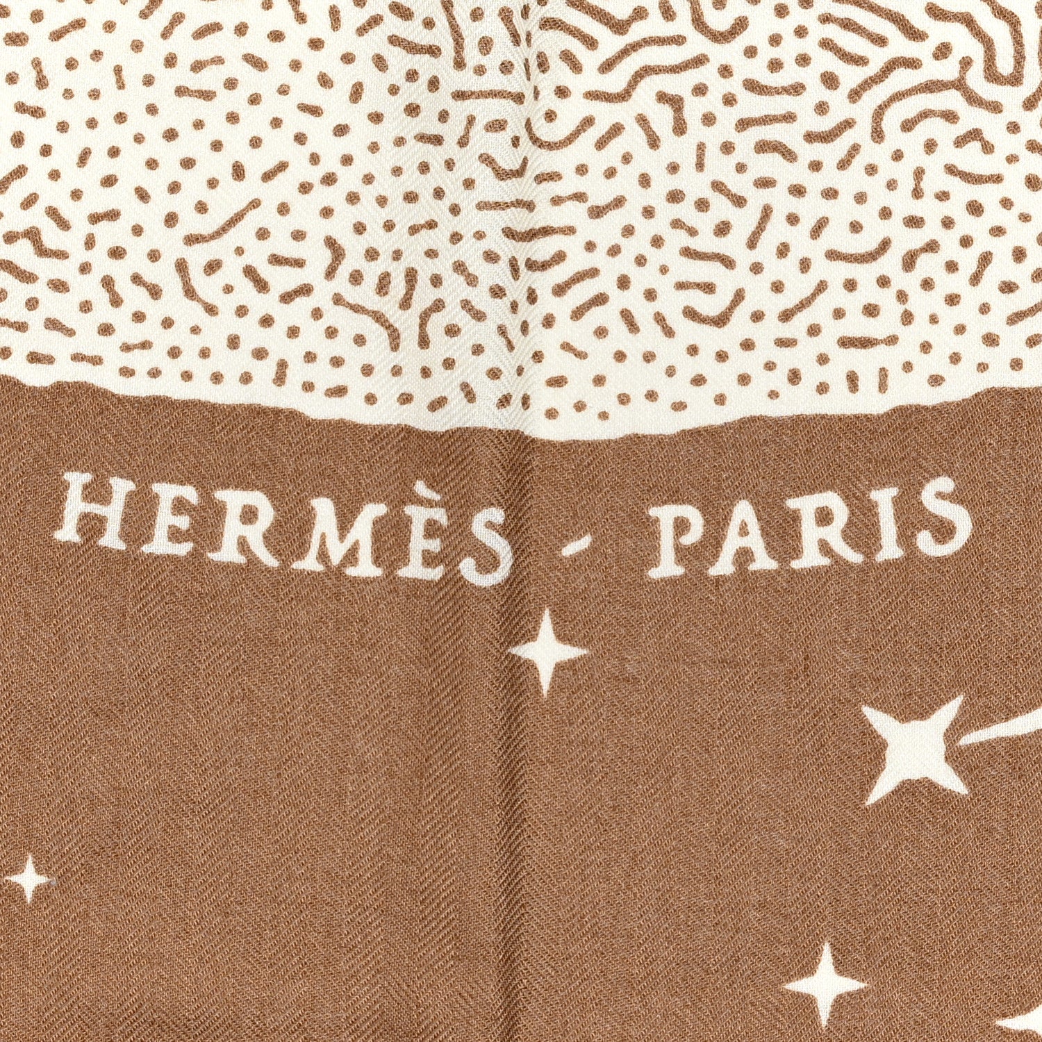 Hermes Silk Cashmere Clair De Lune Shawl 140 Camel White 2 of 6