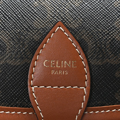 Celine Triomphe Canvas Medium Folco Bag Tan 6 of 8