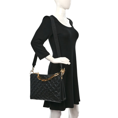 Louis Vuitton Lambskin Embossed Monogram Coussin MM Black 2 of 10