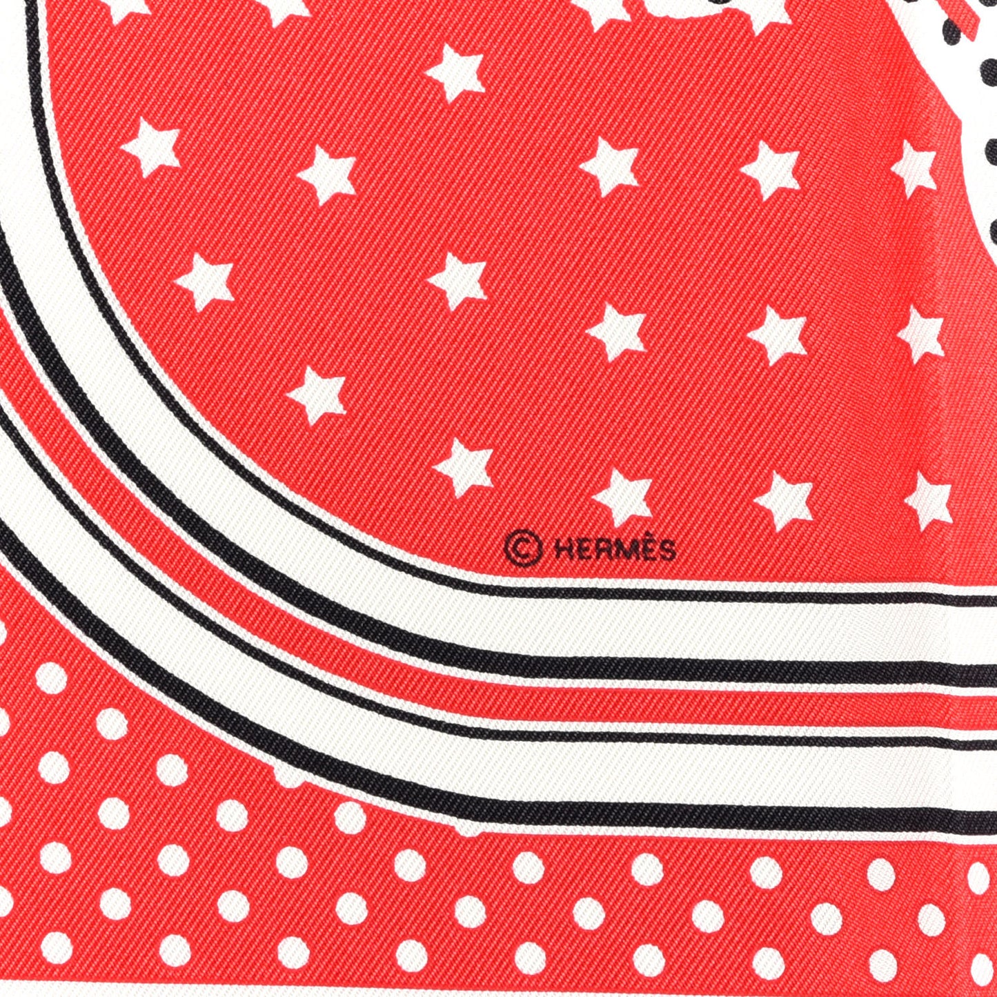 Silk Brides De Gala A Pois Bandana Scarf 55 Rouge White Black