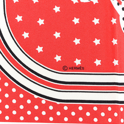 Hermes Silk Brides De Gala A Pois Bandana Scarf 55 Rouge White Black 3 of 4