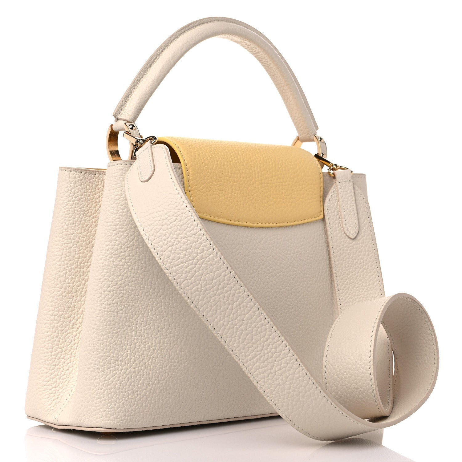 Louis Vuitton Taurillon Capucines MM Cream 3 of 8