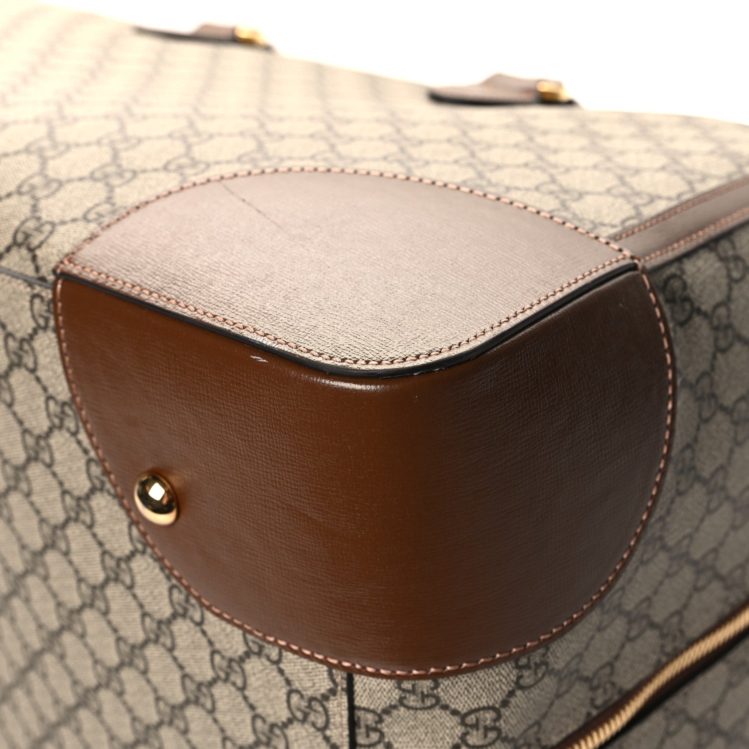 Gucci GG Supreme Monogram Azalea Calfskin Retro Interlocking G Duffle Bag Beige Ebony Brown Sugar 11 of 12