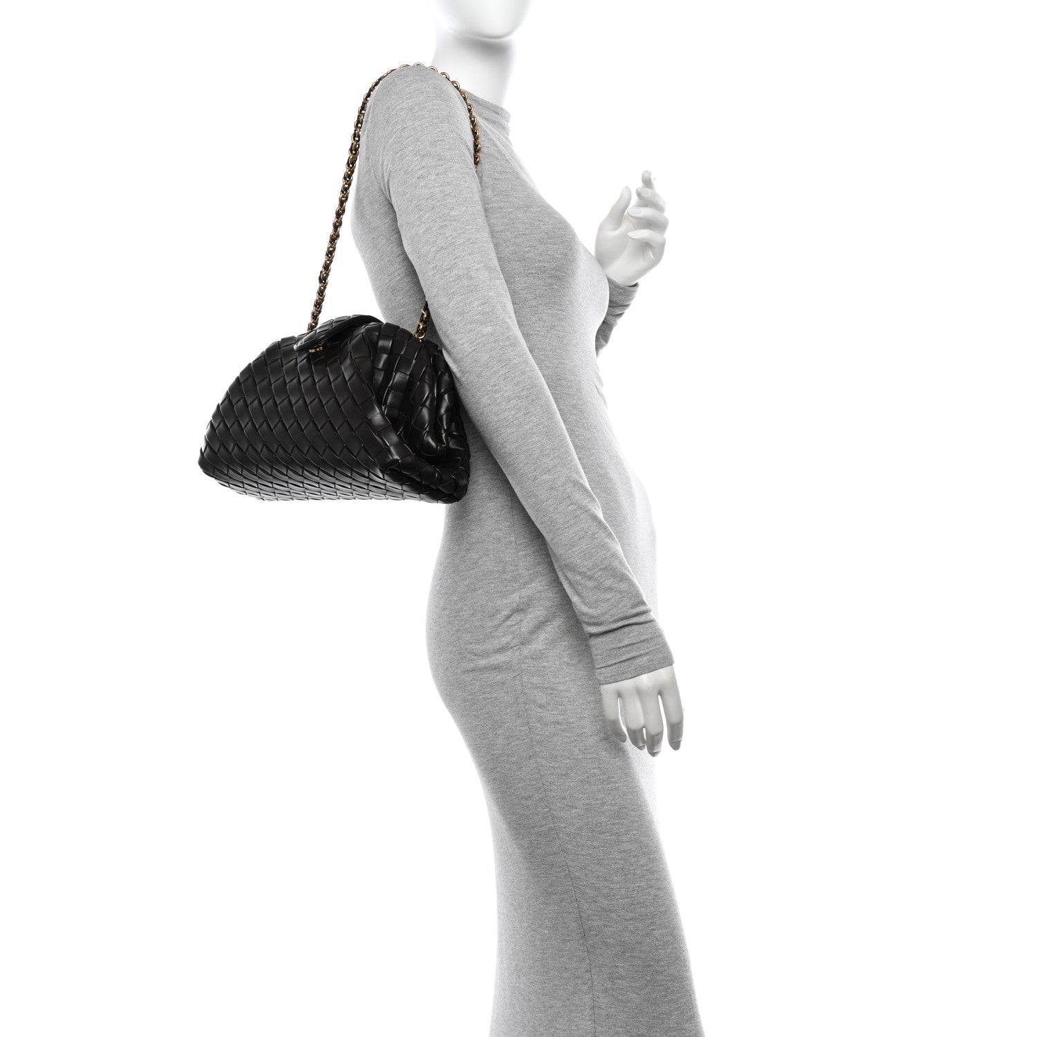 Bottega Veneta Nappa Intrecciato Teen The Lauren 1980 Clutch With Chain Fondant 2 of 10