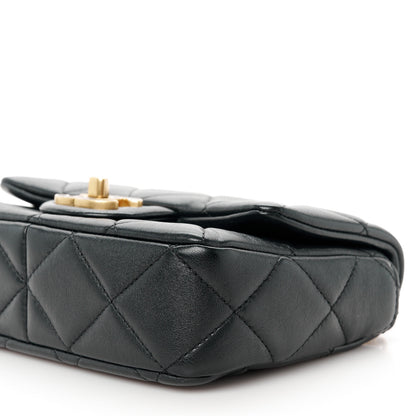 Chanel Lambskin Enamel Quilted Mini Pending CC Square Flap Black 11 of 11