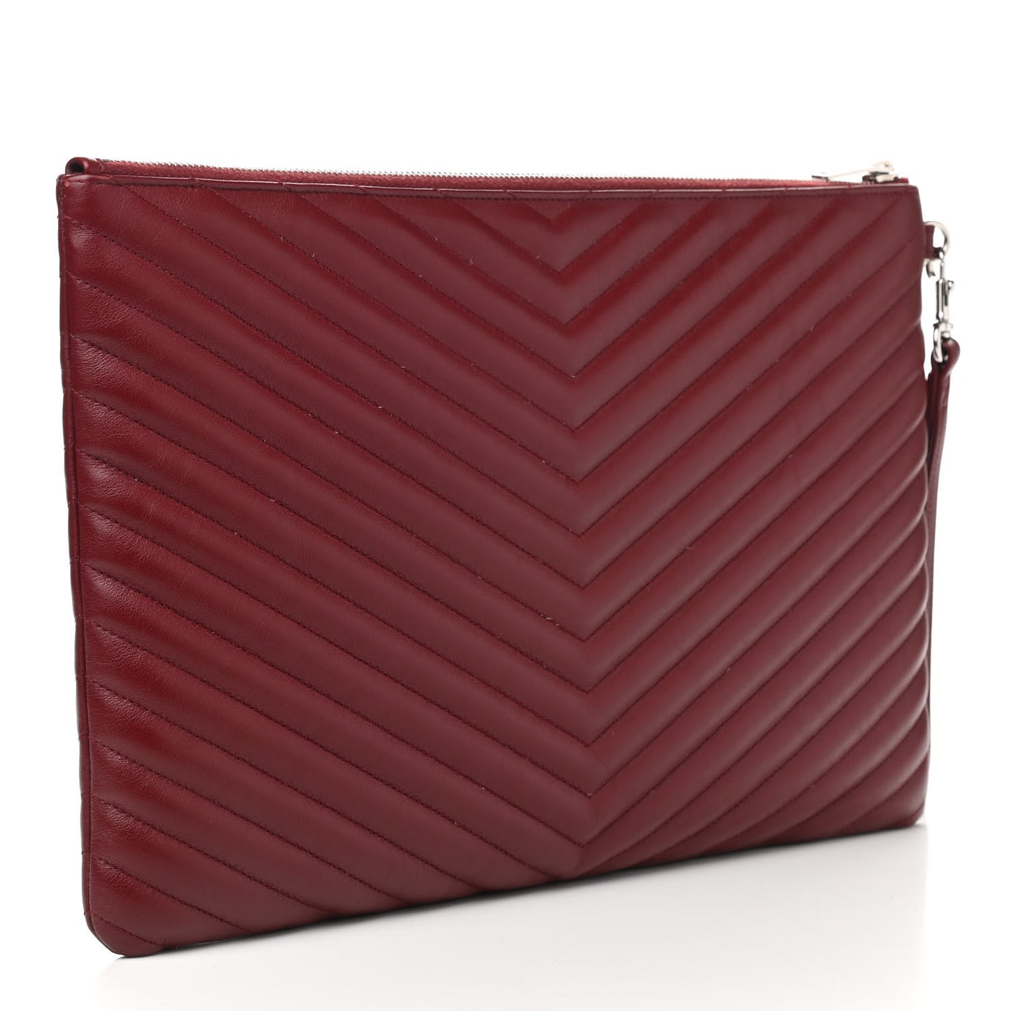 Calfskin Matelasse Chevron Monogram Document Holder Rouge Legion